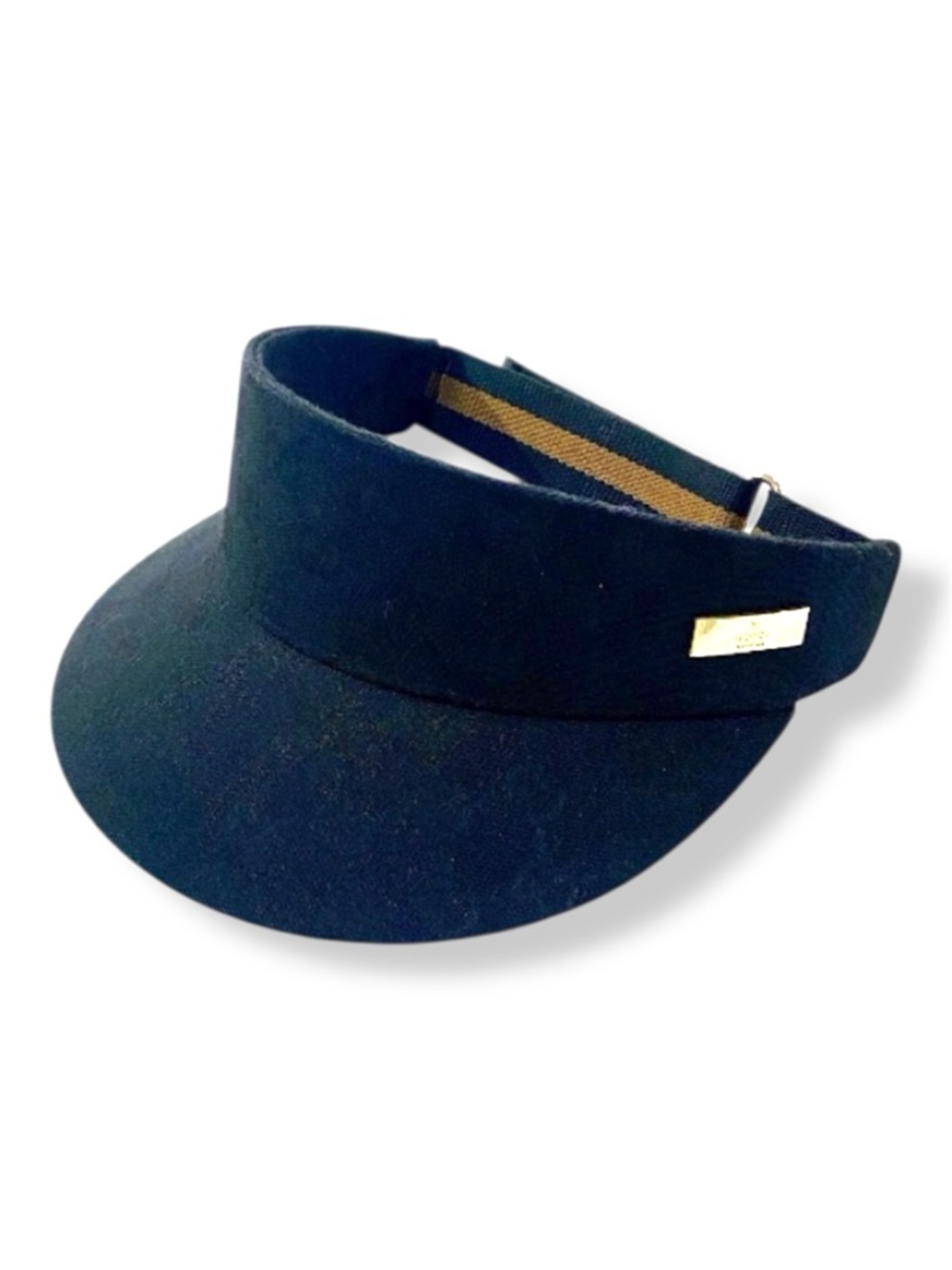 Gucci Black GG Logo Monogram Fabric Adjustable Sun Visor Unisex